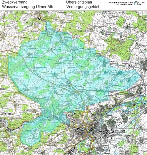 Versorgungsgebiet Zweckverband Wasserversorgung Ulmer Alb 2021